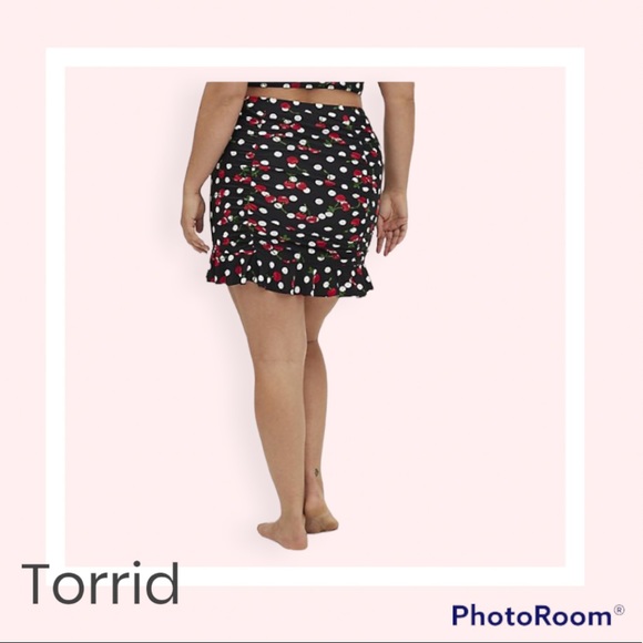 BNWT Torrid Ruffle Swim Skirt with Cherry Print 🍒 - Picture 2 of 5